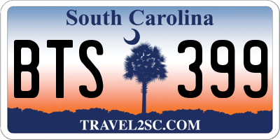 SC license plate BTS399