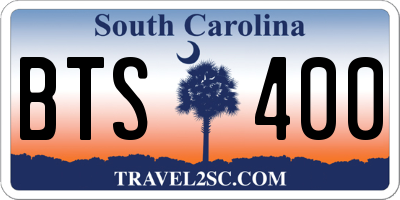 SC license plate BTS400