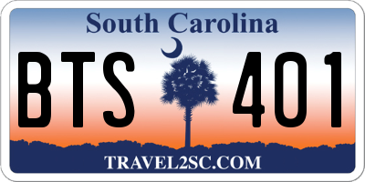 SC license plate BTS401