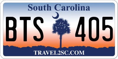 SC license plate BTS405