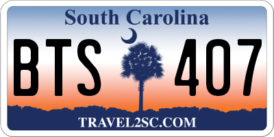 SC license plate BTS407