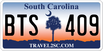 SC license plate BTS409