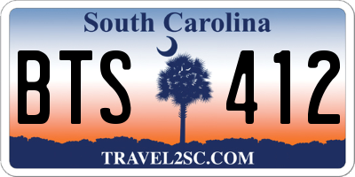 SC license plate BTS412