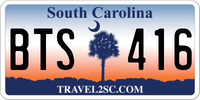 SC license plate BTS416