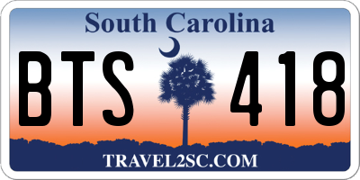 SC license plate BTS418