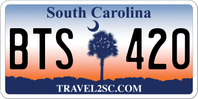 SC license plate BTS420