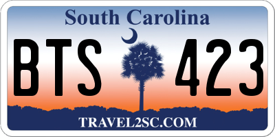 SC license plate BTS423