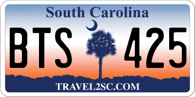 SC license plate BTS425
