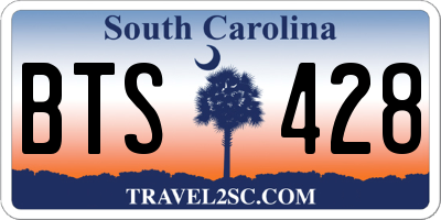 SC license plate BTS428