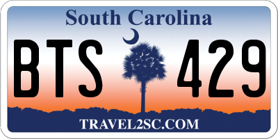 SC license plate BTS429