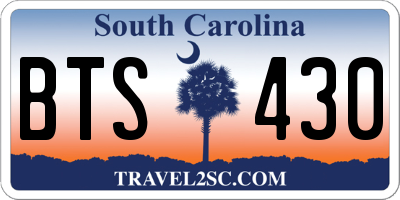 SC license plate BTS430