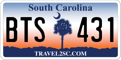 SC license plate BTS431