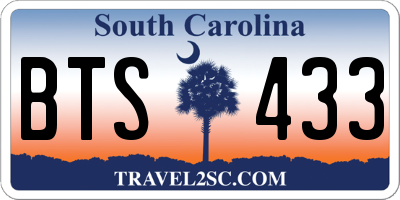 SC license plate BTS433