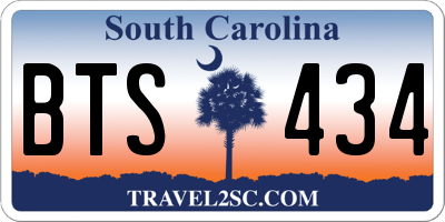 SC license plate BTS434