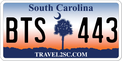 SC license plate BTS443