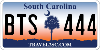 SC license plate BTS444