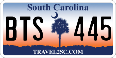 SC license plate BTS445