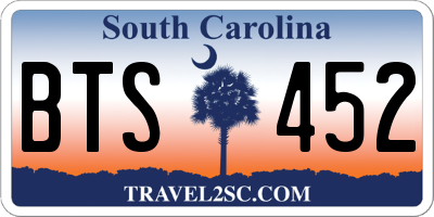 SC license plate BTS452