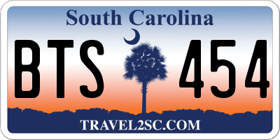 SC license plate BTS454