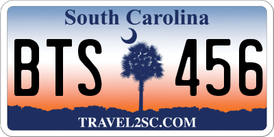 SC license plate BTS456