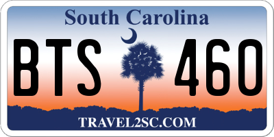 SC license plate BTS460