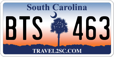 SC license plate BTS463
