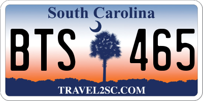 SC license plate BTS465