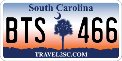 SC license plate BTS466
