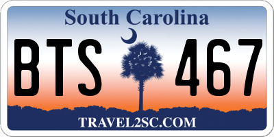 SC license plate BTS467