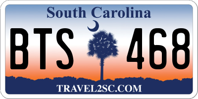 SC license plate BTS468