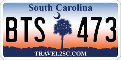 SC license plate BTS473