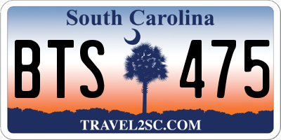 SC license plate BTS475