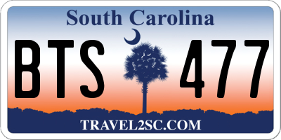 SC license plate BTS477