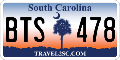 SC license plate BTS478