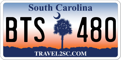 SC license plate BTS480