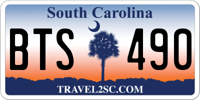 SC license plate BTS490