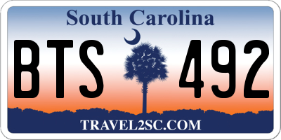 SC license plate BTS492