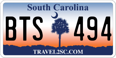 SC license plate BTS494