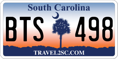 SC license plate BTS498