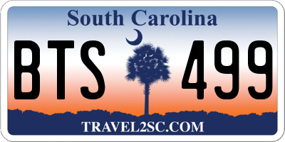 SC license plate BTS499