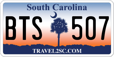 SC license plate BTS507