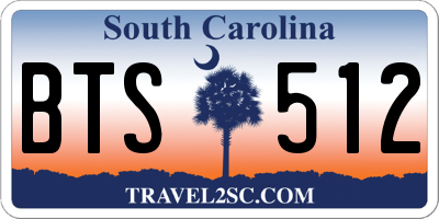 SC license plate BTS512