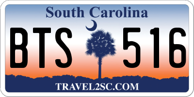 SC license plate BTS516