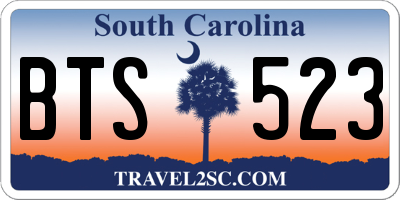 SC license plate BTS523