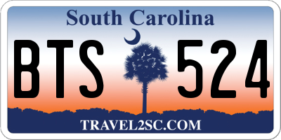 SC license plate BTS524