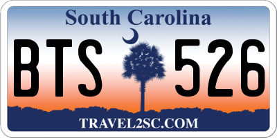 SC license plate BTS526