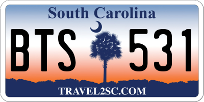 SC license plate BTS531