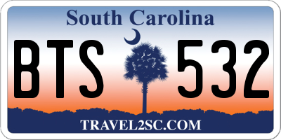 SC license plate BTS532