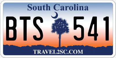 SC license plate BTS541