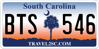 SC license plate BTS546